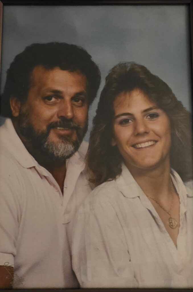 vintage family photo of Stacy and her father circa 1990